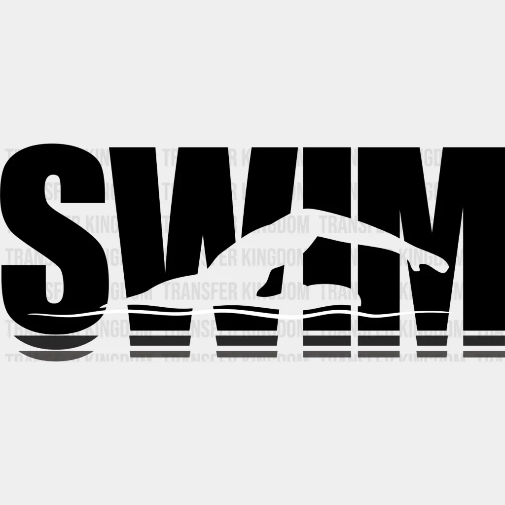 Swim B&W - Swimming DTF Transfer