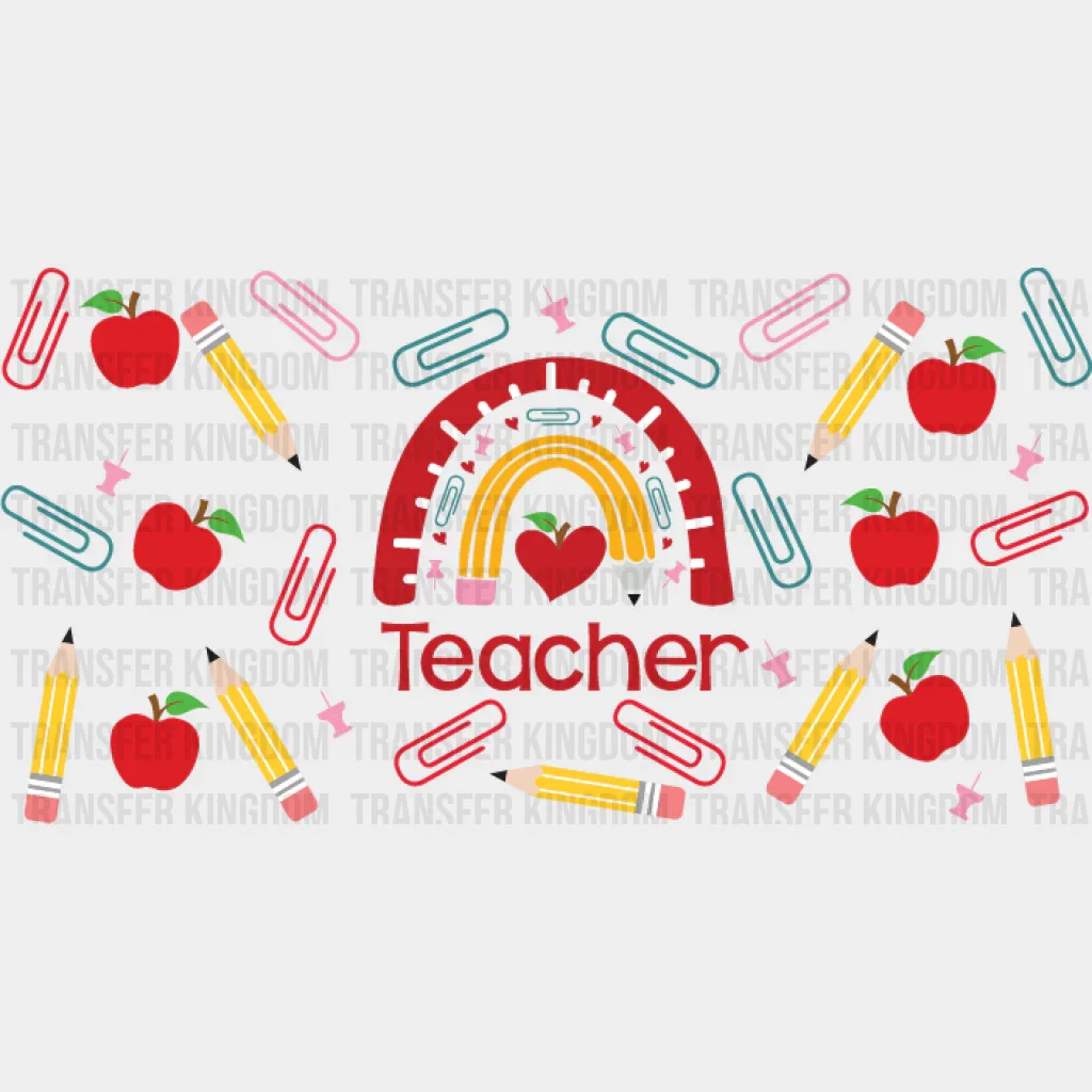 Teacher Rainbow - Teacher Cup Wrap UV Sticker Permanent UV DTF Decal