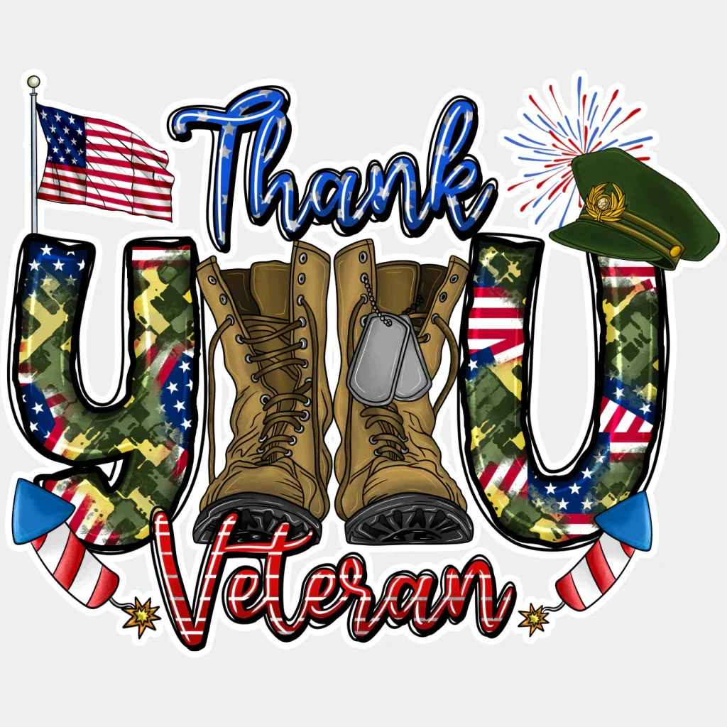 Thank You Veteran Fireworks Design - Army DTF Transfer - Image 2