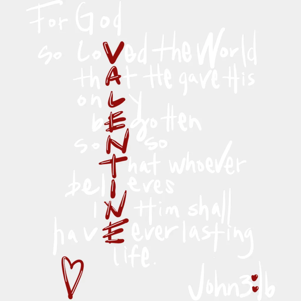 Valentine Mesostic Poem Design - Valentine's Day DTF Transfer - Image 2