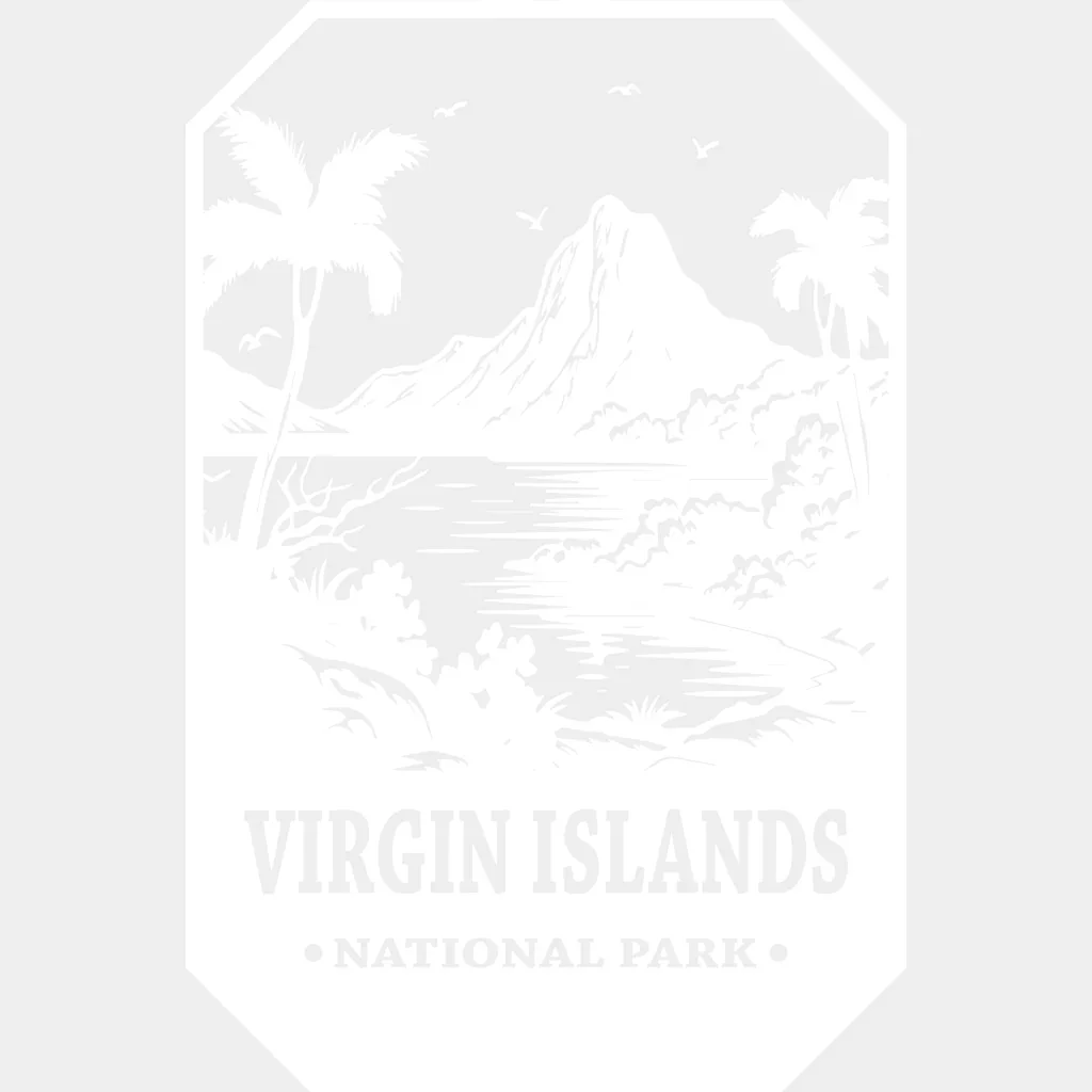 Virgin Islands National Park Black And White Design - National Parks DTF Transfers - Image 2
