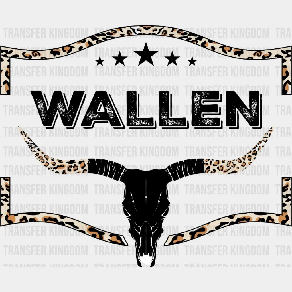 Wallen Bull Skull Design - Western DTF heat transfer