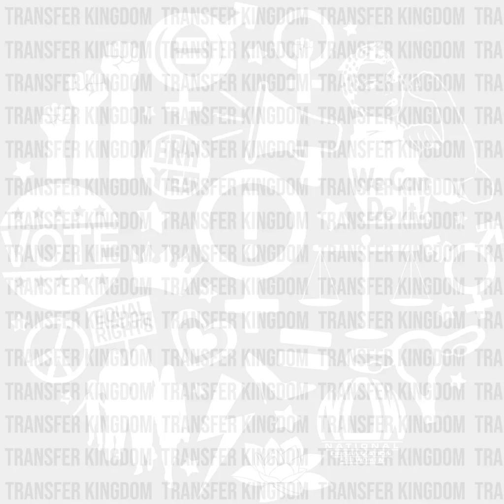 Woman Rights Black And White Design - Women Empowerment DTF heat transfer - Image 2