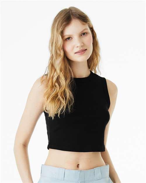 Women's Micro Rib Muscle Crop Tank - 1013 - Image 3