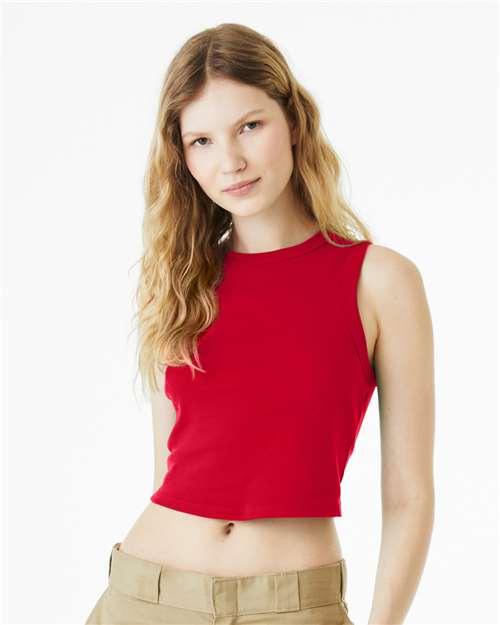 Women's Micro Rib Muscle Crop Tank - 1013 - Image 7