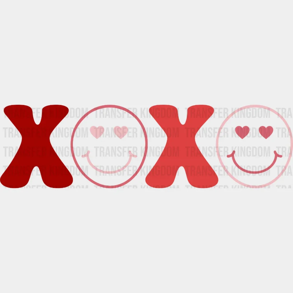 XOXO Smiley Faces Valentines Day Design - DTF heat transfer
